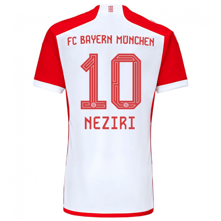 Kandiny Kinder Behar Neziri #10 Rot-Weiss Heimtrikot Trikot 2023/24 T-Shirt