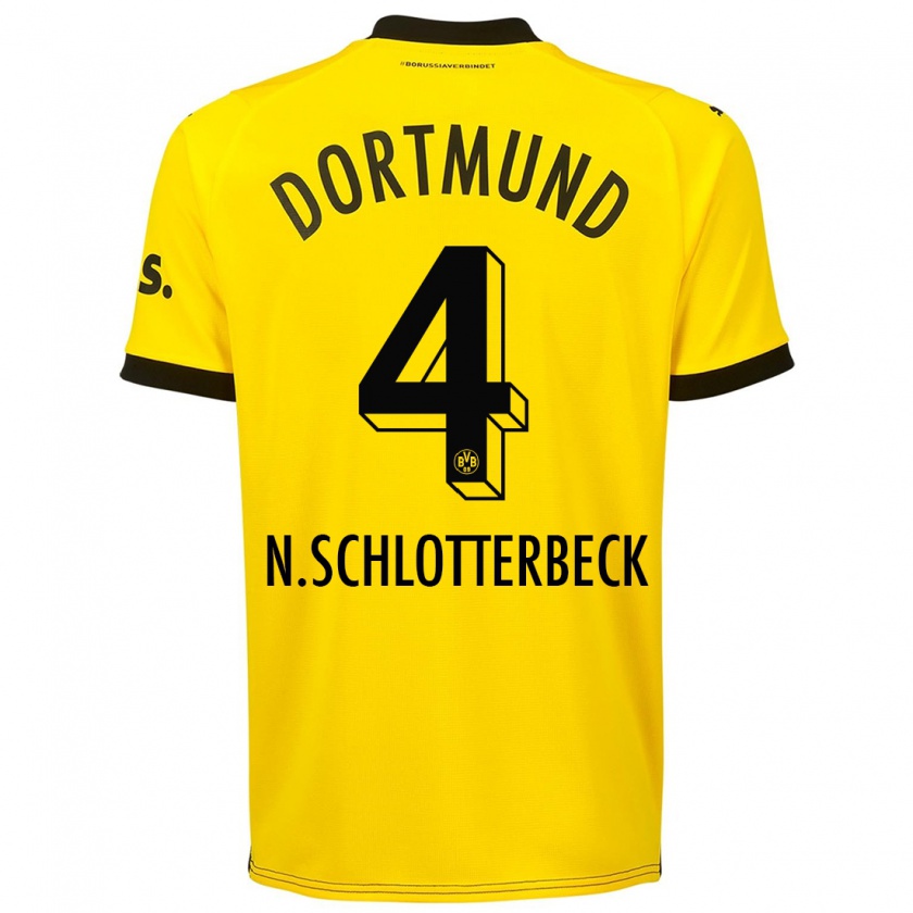 Kandiny Kinder Nico Schlotterbeck #4 Gelb Heimtrikot Trikot 2023/24 T-Shirt