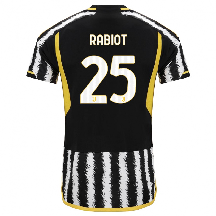 Kandiny Kinder Adrien Rabiot #25 Schwarz-Weiss Heimtrikot Trikot 2023/24 T-Shirt