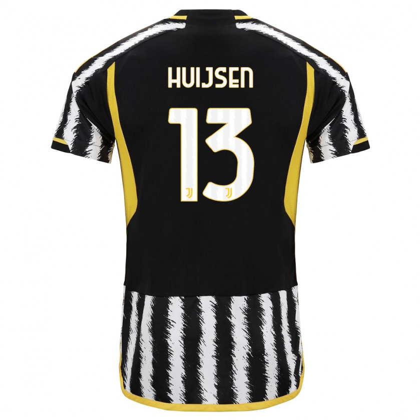 Kandiny Kinder Dean Huijsen #13 Schwarz-Weiss Heimtrikot Trikot 2023/24 T-Shirt