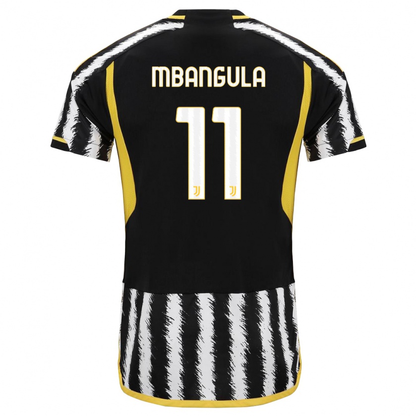 Kandiny Kinder Samuel Mbangula #11 Schwarz-Weiss Heimtrikot Trikot 2023/24 T-Shirt