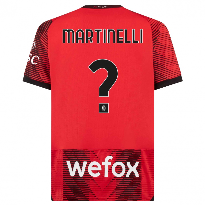 Kandiny Kinder Riccardo Martinelli #0 Rot Schwarz Heimtrikot Trikot 2023/24 T-Shirt