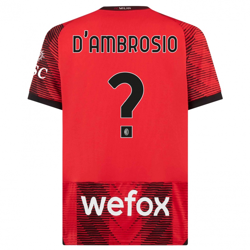 Kandiny Kinder Antonio D'ambrosio #0 Rot Schwarz Heimtrikot Trikot 2023/24 T-Shirt