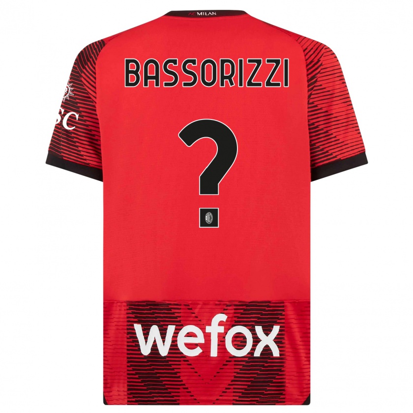 Kandiny Kinder Carlo Bassorizzi #0 Rot Schwarz Heimtrikot Trikot 2023/24 T-Shirt