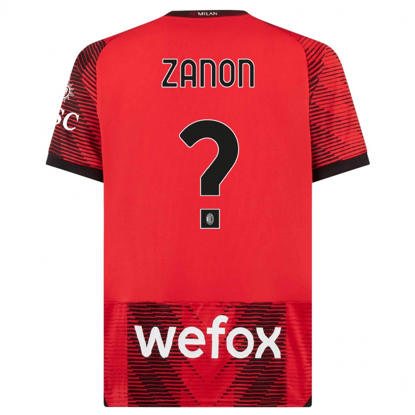 Kandiny Kinder Thomas Zanon #0 Rot Schwarz Heimtrikot Trikot 2023/24 T-Shirt