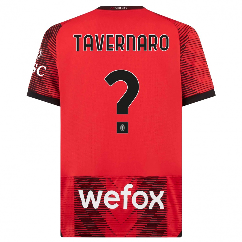 Kandiny Kinder Federico Tavernaro #0 Rot Schwarz Heimtrikot Trikot 2023/24 T-Shirt