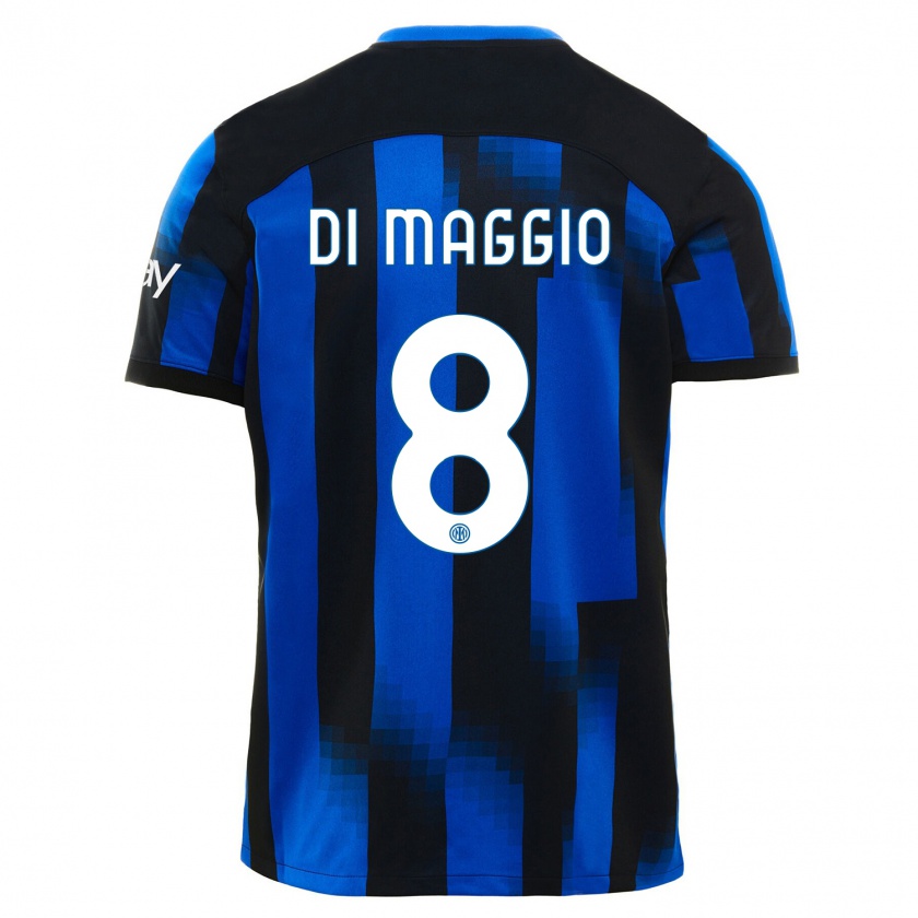 Kandiny Kinder Luca Di Maggio #8 Schwarz Blau Heimtrikot Trikot 2023/24 T-Shirt
