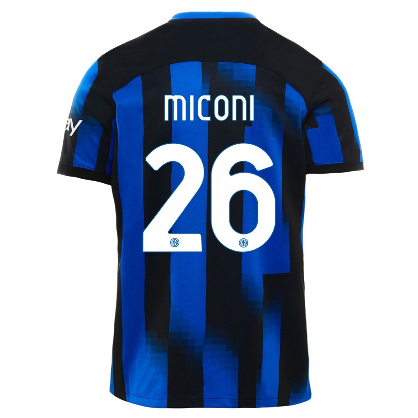 Kandiny Kinder Riccardo Miconi #26 Schwarz Blau Heimtrikot Trikot 2023/24 T-Shirt