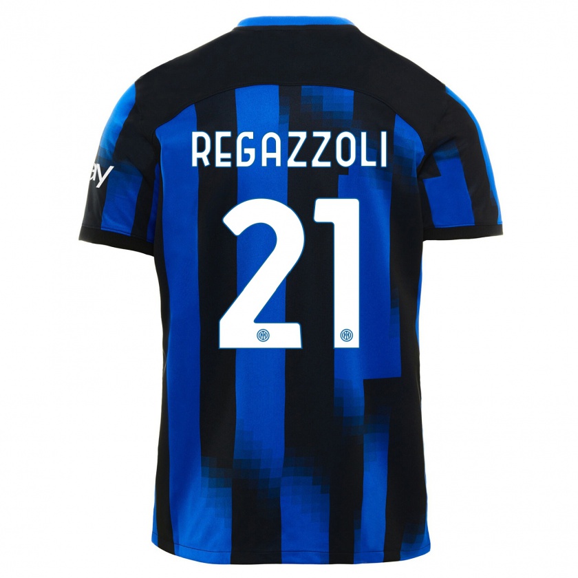 Kandiny Kinder Alice Regazzoli #21 Schwarz Blau Heimtrikot Trikot 2023/24 T-Shirt