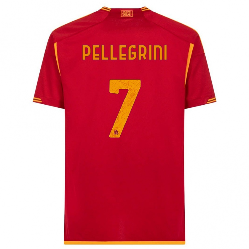 Kandiny Kinder Lorenzo Pellegrini #7 Rot Heimtrikot Trikot 2023/24 T-Shirt