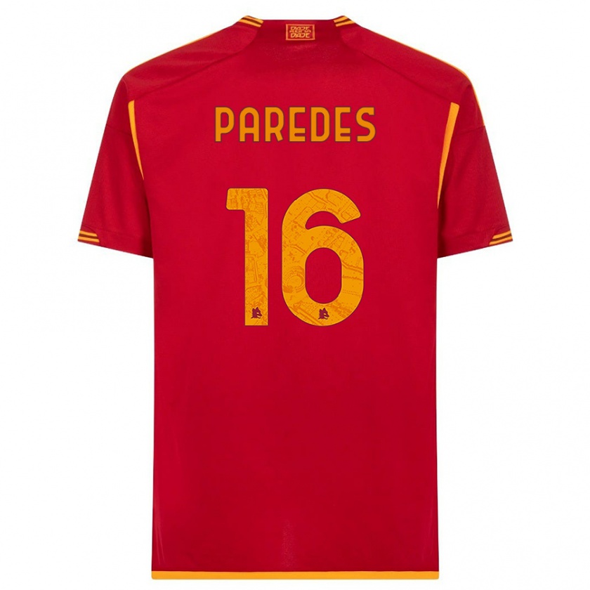 Kandiny Kinder Leandro Paredes #16 Rot Heimtrikot Trikot 2023/24 T-Shirt