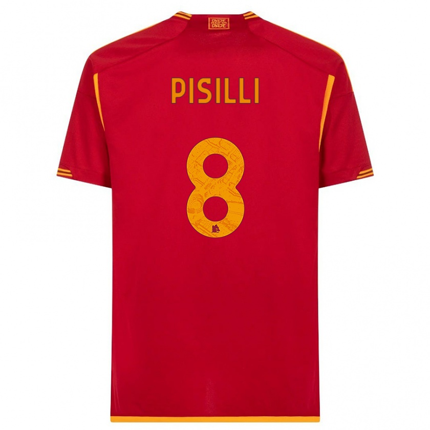 Kandiny Kinder Niccolò Pisilli #8 Rot Heimtrikot Trikot 2023/24 T-Shirt