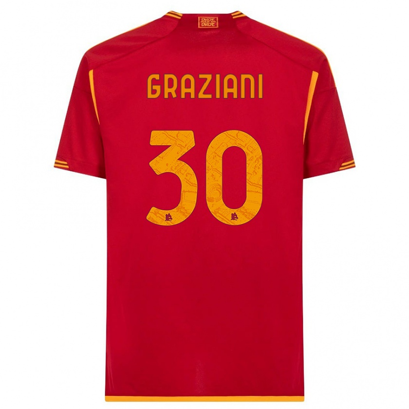 Kandiny Kinder Leonardo Graziani #30 Rot Heimtrikot Trikot 2023/24 T-Shirt
