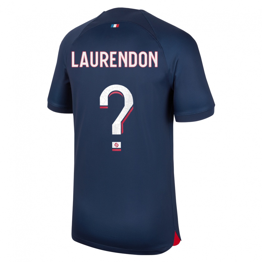 Kandiny Kinder Bilal Laurendon #0 Blau Rot Heimtrikot Trikot 2023/24 T-Shirt