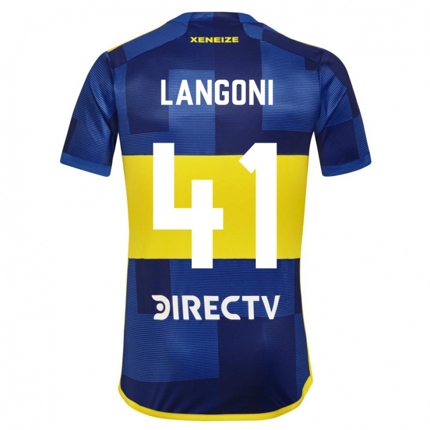 Kandiny Kinder Luca Langoni #41 Dunkelblau Gelb Heimtrikot Trikot 2023/24 T-Shirt