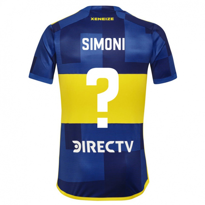 Kandiny Kinder Valentino Simoni #0 Dunkelblau Gelb Heimtrikot Trikot 2023/24 T-Shirt