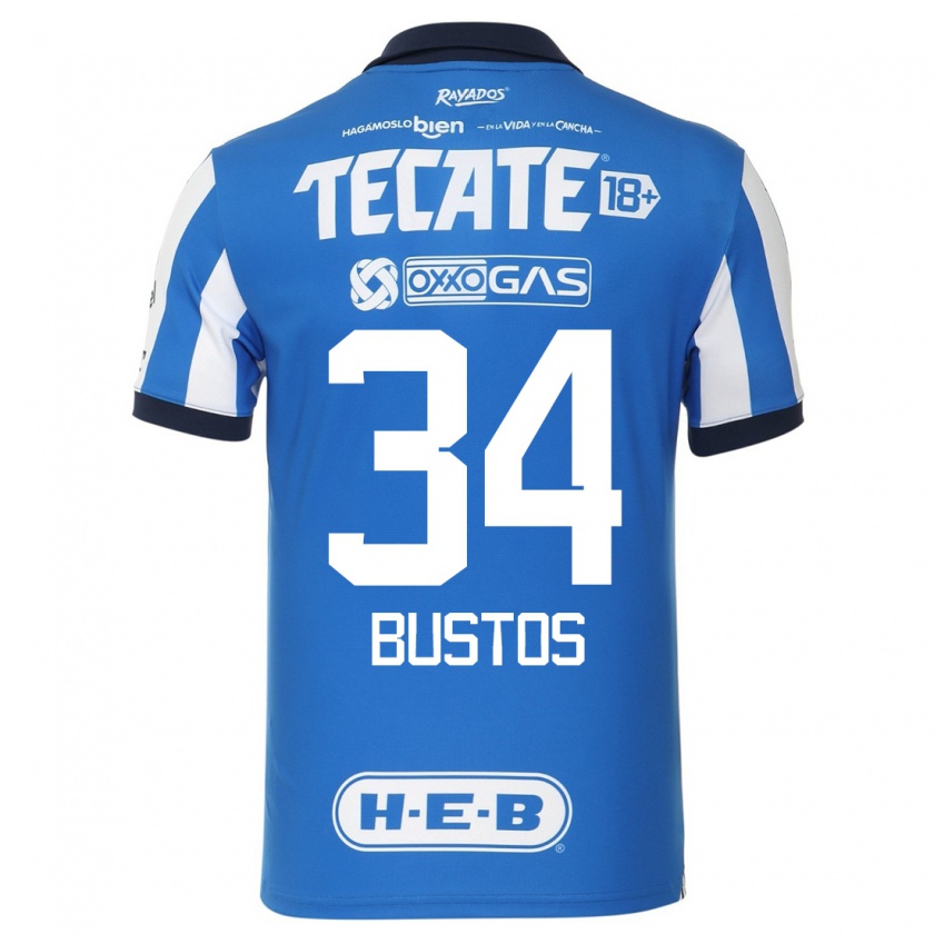 Kandiny Kinder César Bustos #34 Blau Weiss Heimtrikot Trikot 2023/24 T-Shirt