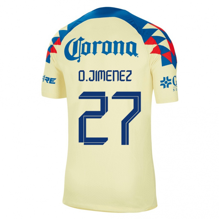 Kandiny Kinder Óscar Jiménez #27 Gelb Heimtrikot Trikot 2023/24 T-Shirt