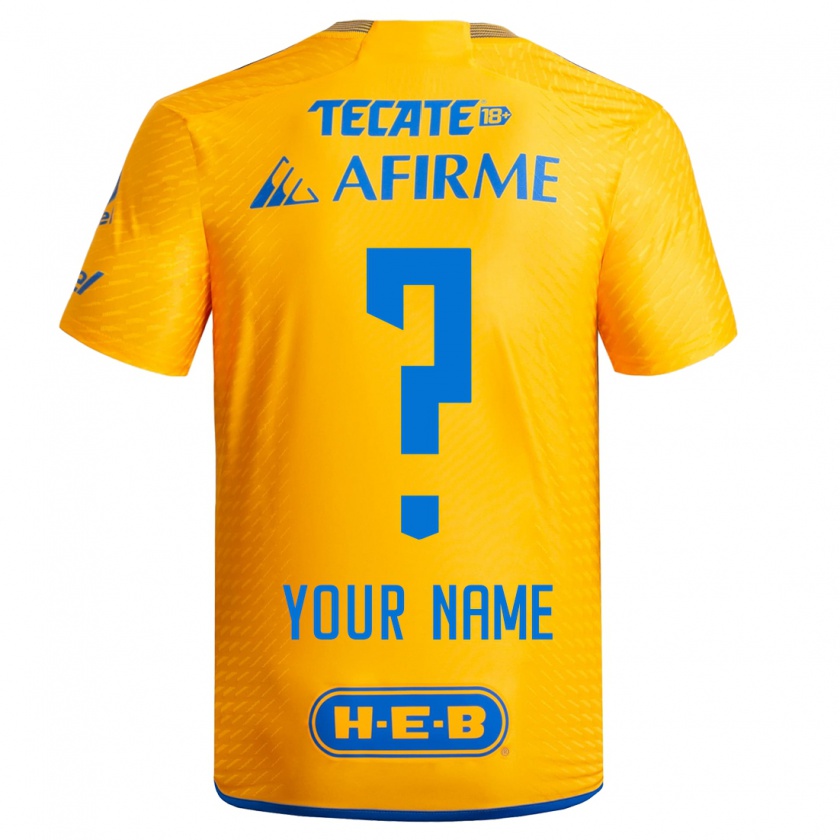 Kandiny Kinder Ihren Namen #0 Gelb Heimtrikot Trikot 2023/24 T-Shirt