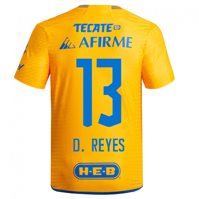 Kandiny Kinder Diego Reyes #13 Gelb Heimtrikot Trikot 2023/24 T-Shirt