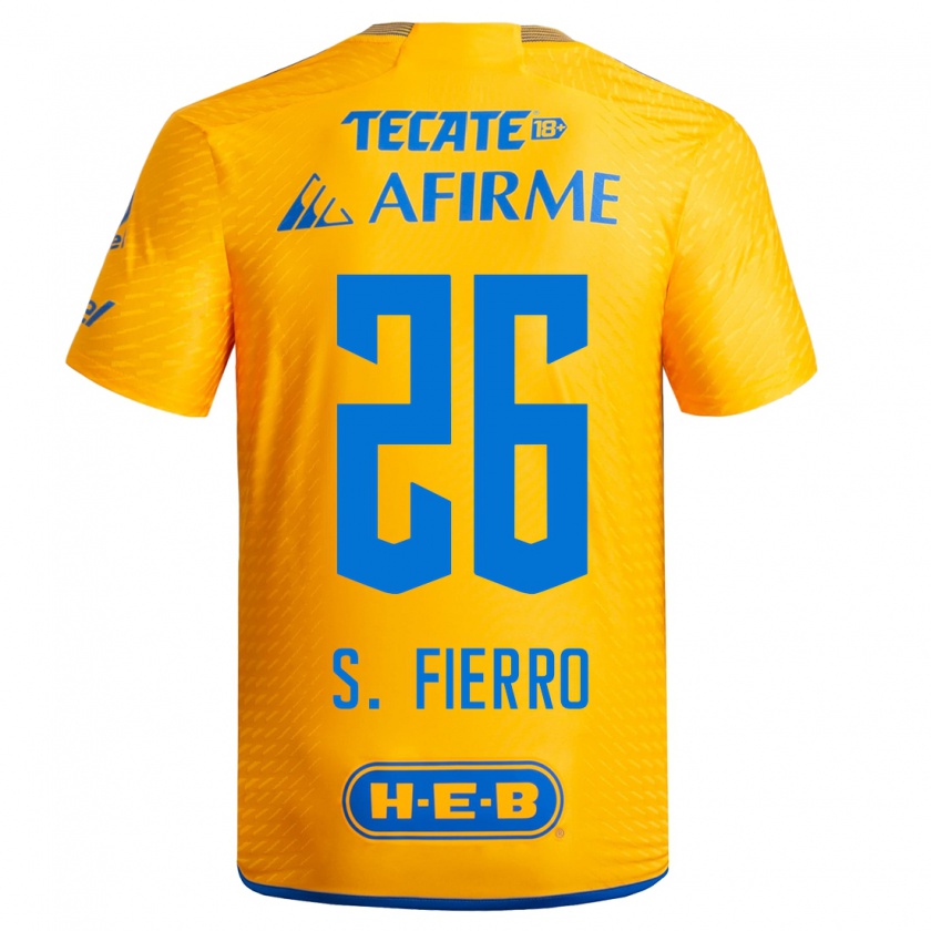 Kandiny Kinder Sebastián Fierro #26 Gelb Heimtrikot Trikot 2023/24 T-Shirt
