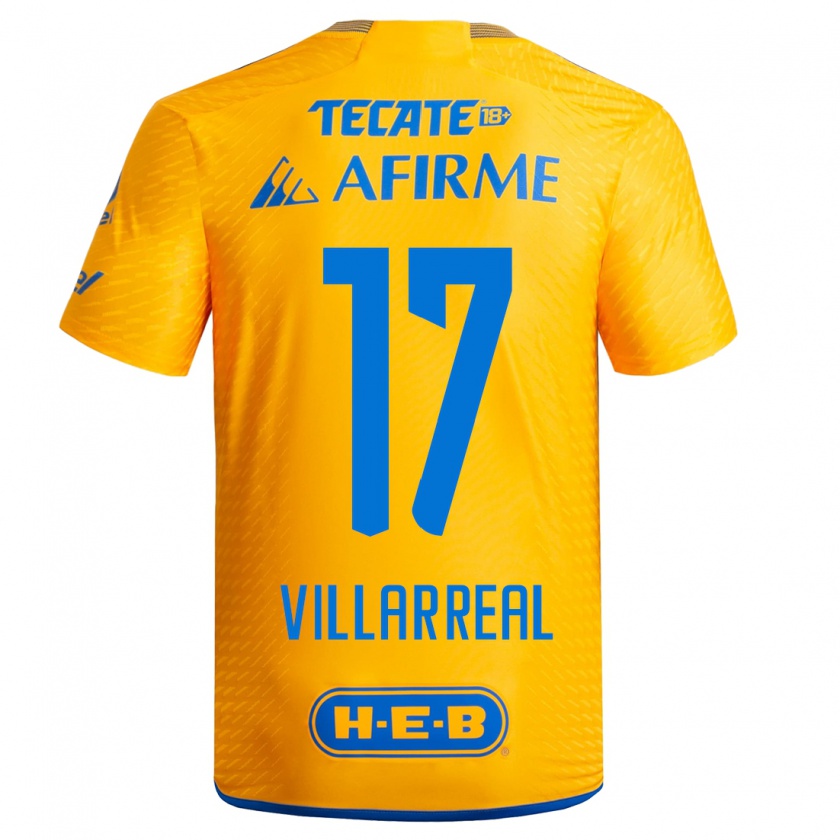 Kandiny Kinder Natalia Villarreal #17 Gelb Heimtrikot Trikot 2023/24 T-Shirt