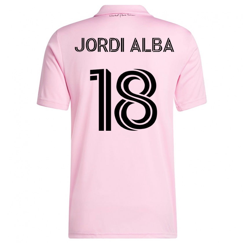Kandiny Kinder Jordi Alba #18 Rosa Heimtrikot Trikot 2023/24 T-Shirt