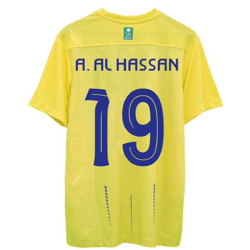 Kandiny Kinder Ali Al-Hassan #19 Gelb Heimtrikot Trikot 2023/24 T-Shirt