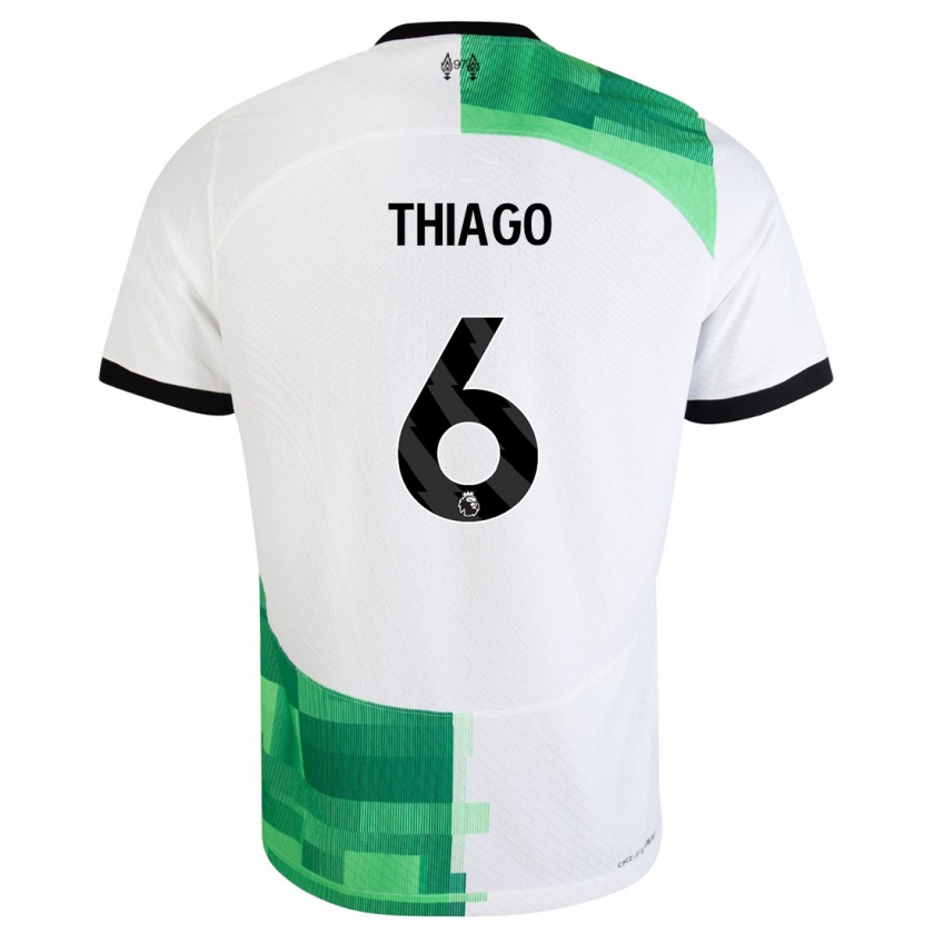 Kandiny Kinder Thiago #6 Weiß Grün Auswärtstrikot Trikot 2023/24 T-Shirt