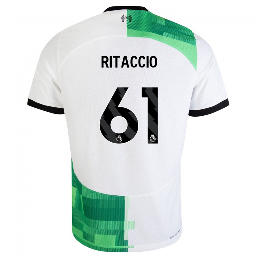 Kandiny Kinder Matteo Ritaccio #61 Weiß Grün Auswärtstrikot Trikot 2023/24 T-Shirt