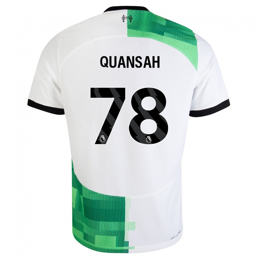 Kandiny Kinder Jarell Quansah #78 Weiß Grün Auswärtstrikot Trikot 2023/24 T-Shirt