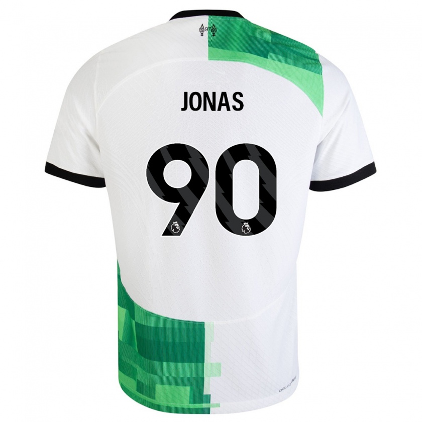 Kandiny Kinder Lee Jonas #90 Weiß Grün Auswärtstrikot Trikot 2023/24 T-Shirt