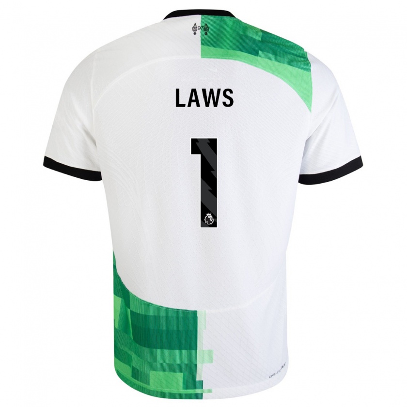 Kandiny Kinder Rachael Laws #1 Weiß Grün Auswärtstrikot Trikot 2023/24 T-Shirt