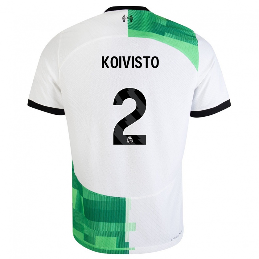 Kandiny Kinder Emma Koivisto #2 Weiß Grün Auswärtstrikot Trikot 2023/24 T-Shirt