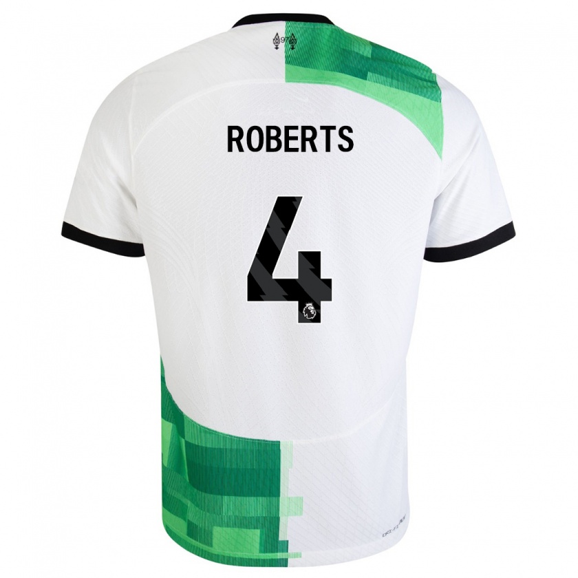 Kandiny Kinder Rhiannon Roberts #4 Weiß Grün Auswärtstrikot Trikot 2023/24 T-Shirt