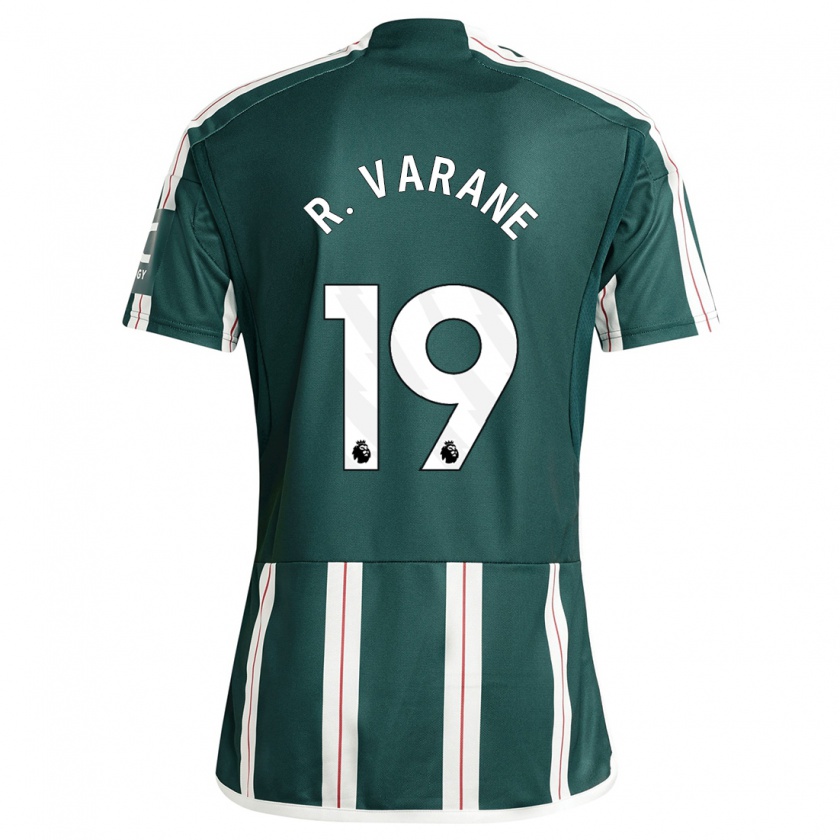 Kandiny Kinder Raphaël Varane #19 Dunkelgrün Auswärtstrikot Trikot 2023/24 T-Shirt