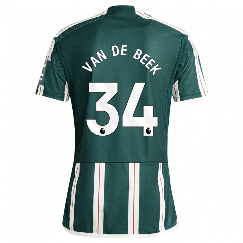 Kandiny Kinder Donny Van De Beek #34 Dunkelgrün Auswärtstrikot Trikot 2023/24 T-Shirt