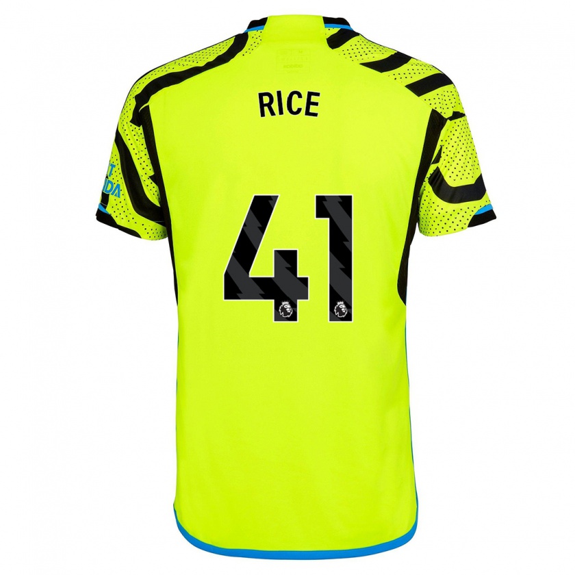 Kandiny Kinder Declan Rice #41 Gelb Auswärtstrikot Trikot 2023/24 T-Shirt