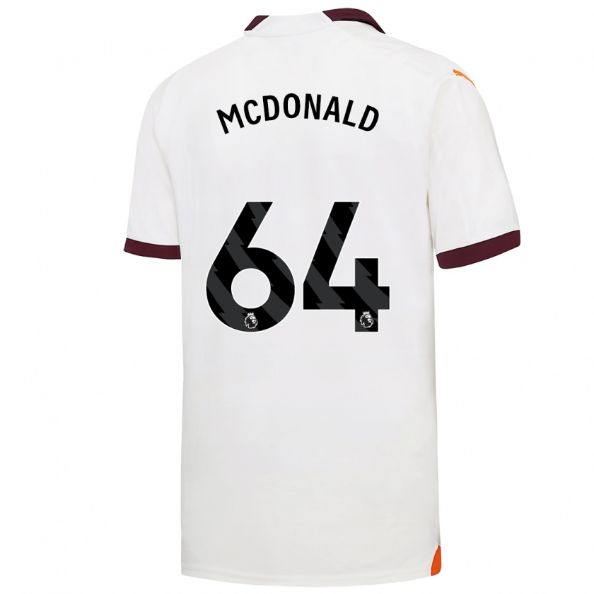Kandiny Kinder Rowan Mcdonald #64 Weiß Auswärtstrikot Trikot 2023/24 T-Shirt