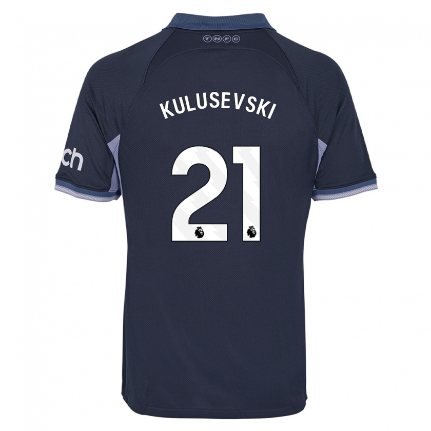 Kandiny Kinder Dejan Kulusevski #21 Dunkelblau Auswärtstrikot Trikot 2023/24 T-Shirt