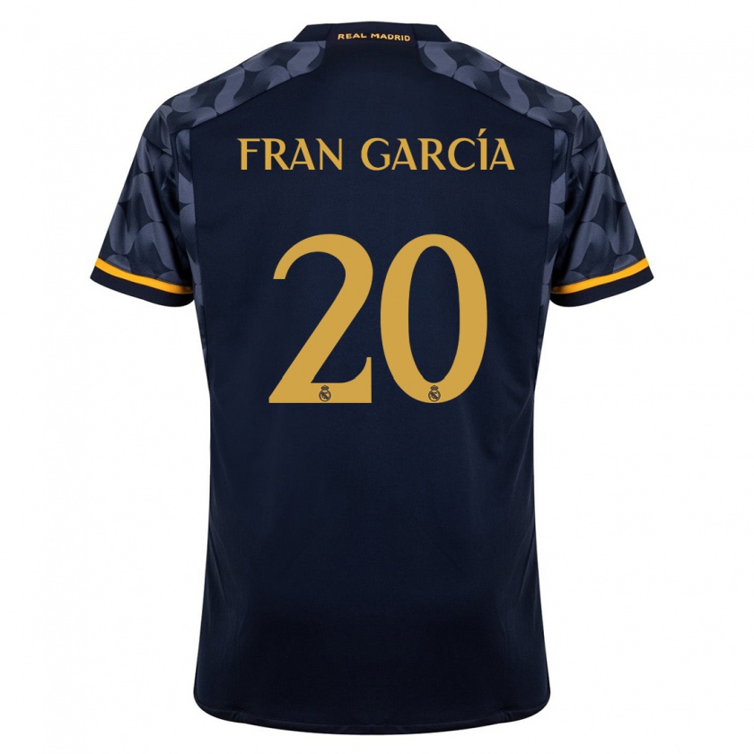 Kandiny Kinder Fran García #20 Dunkelblau Auswärtstrikot Trikot 2023/24 T-Shirt
