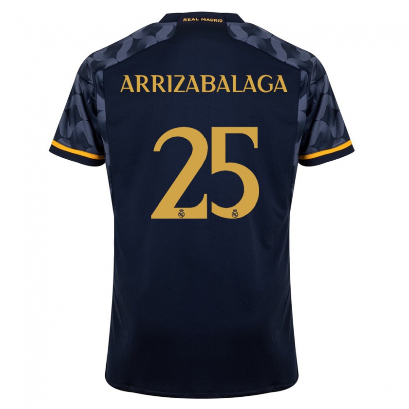 Kandiny Kinder Kepa Arrizabalaga #25 Dunkelblau Auswärtstrikot Trikot 2023/24 T-Shirt