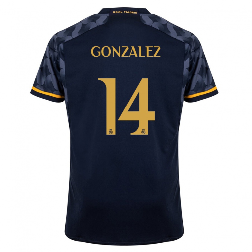 Kandiny Kinder David González #14 Dunkelblau Auswärtstrikot Trikot 2023/24 T-Shirt