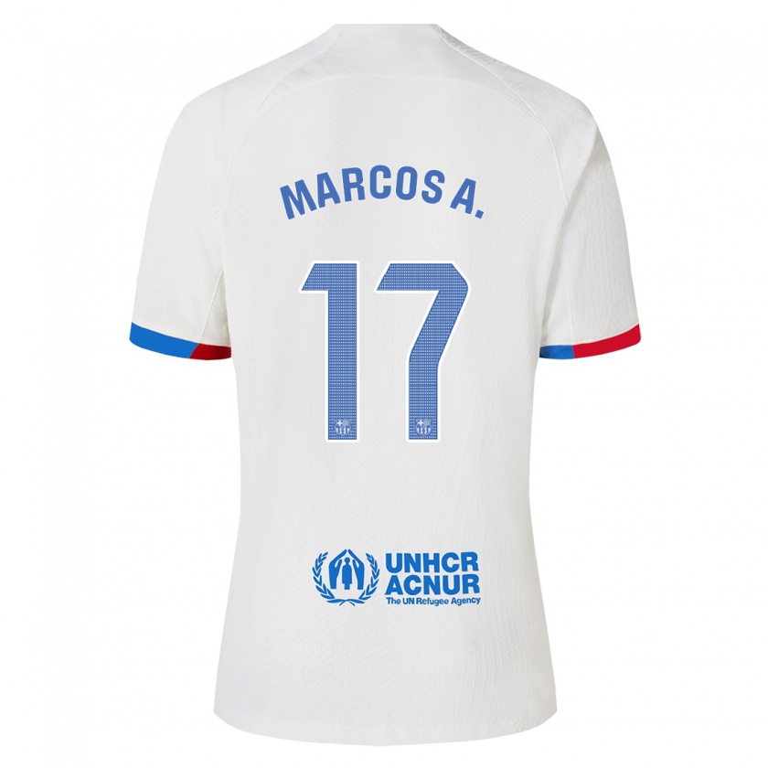 Kandiny Kinder Marcos Alonso #17 Weiß Auswärtstrikot Trikot 2023/24 T-Shirt