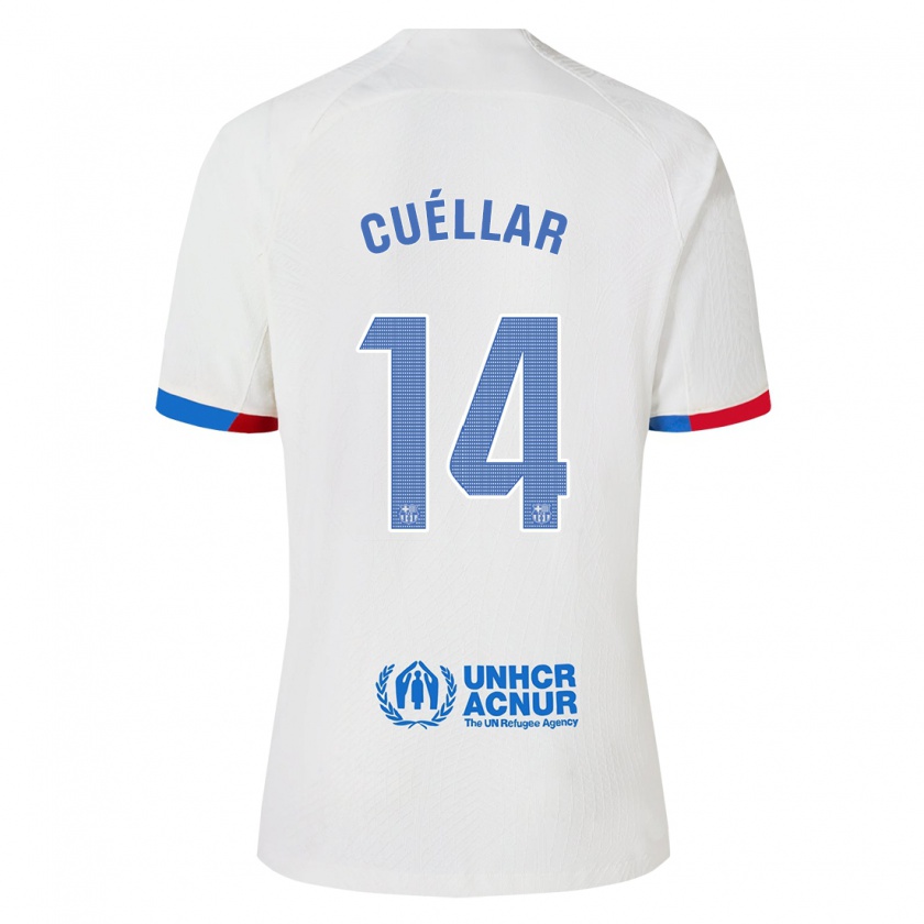 Kandiny Kinder Jaume Cuéllar #14 Weiß Auswärtstrikot Trikot 2023/24 T-Shirt