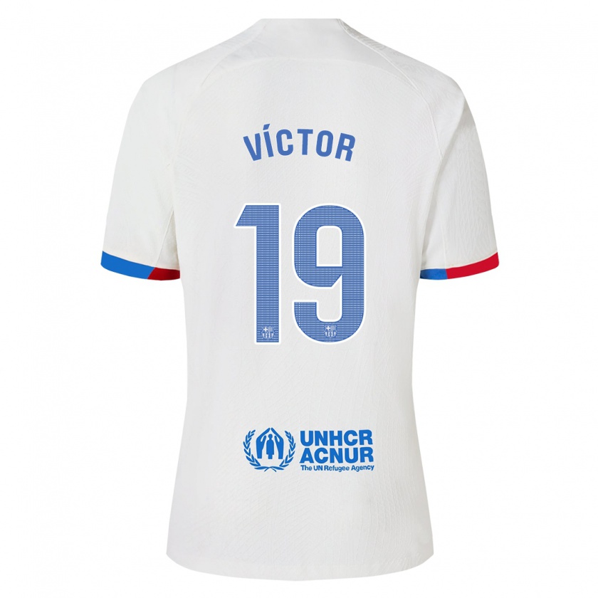 Kandiny Kinder Pau Víctor #19 Weiß Auswärtstrikot Trikot 2023/24 T-Shirt