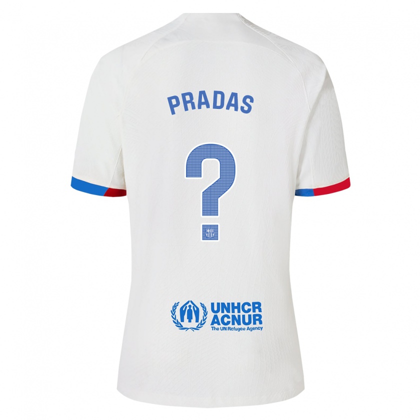 Kandiny Kinder Arnau Pradas #0 Weiß Auswärtstrikot Trikot 2023/24 T-Shirt