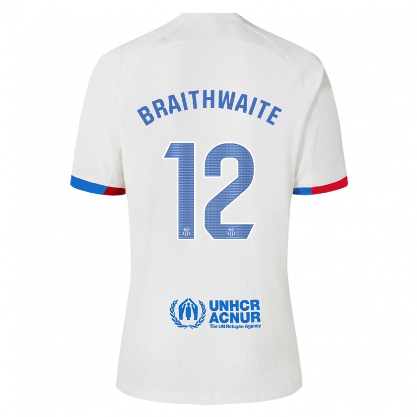 Kandiny Kinder Martin Braithwaite #12 Weiß Auswärtstrikot Trikot 2023/24 T-Shirt