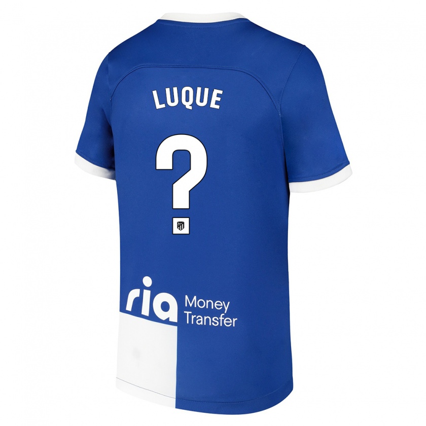Kandiny Kinder Adrian Luque #0 Blau Weiss Auswärtstrikot Trikot 2023/24 T-Shirt