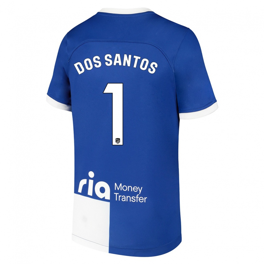 Kandiny Kinder Alex Dos Santos #1 Blau Weiss Auswärtstrikot Trikot 2023/24 T-Shirt